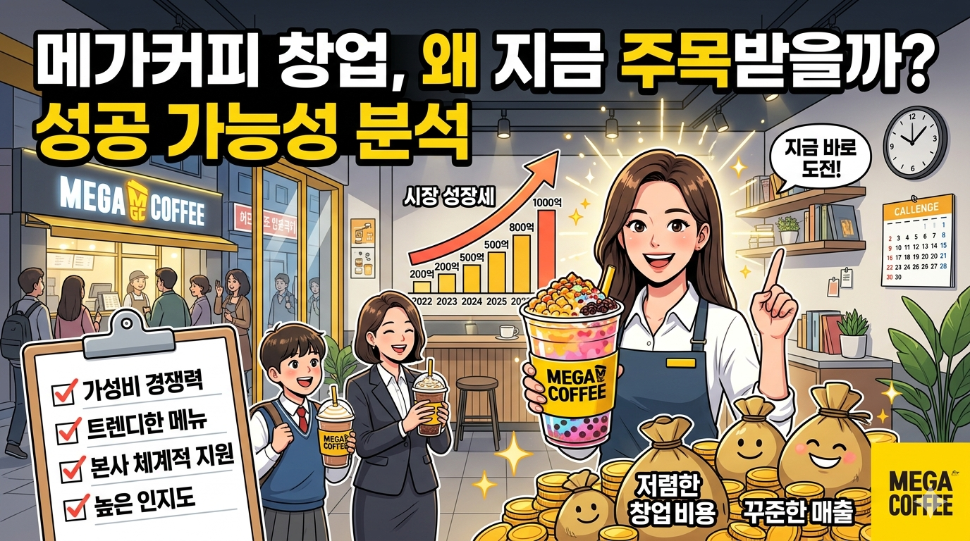 메가커피 창업, 왜 지금 주목받을까? 성공 가능성 분석