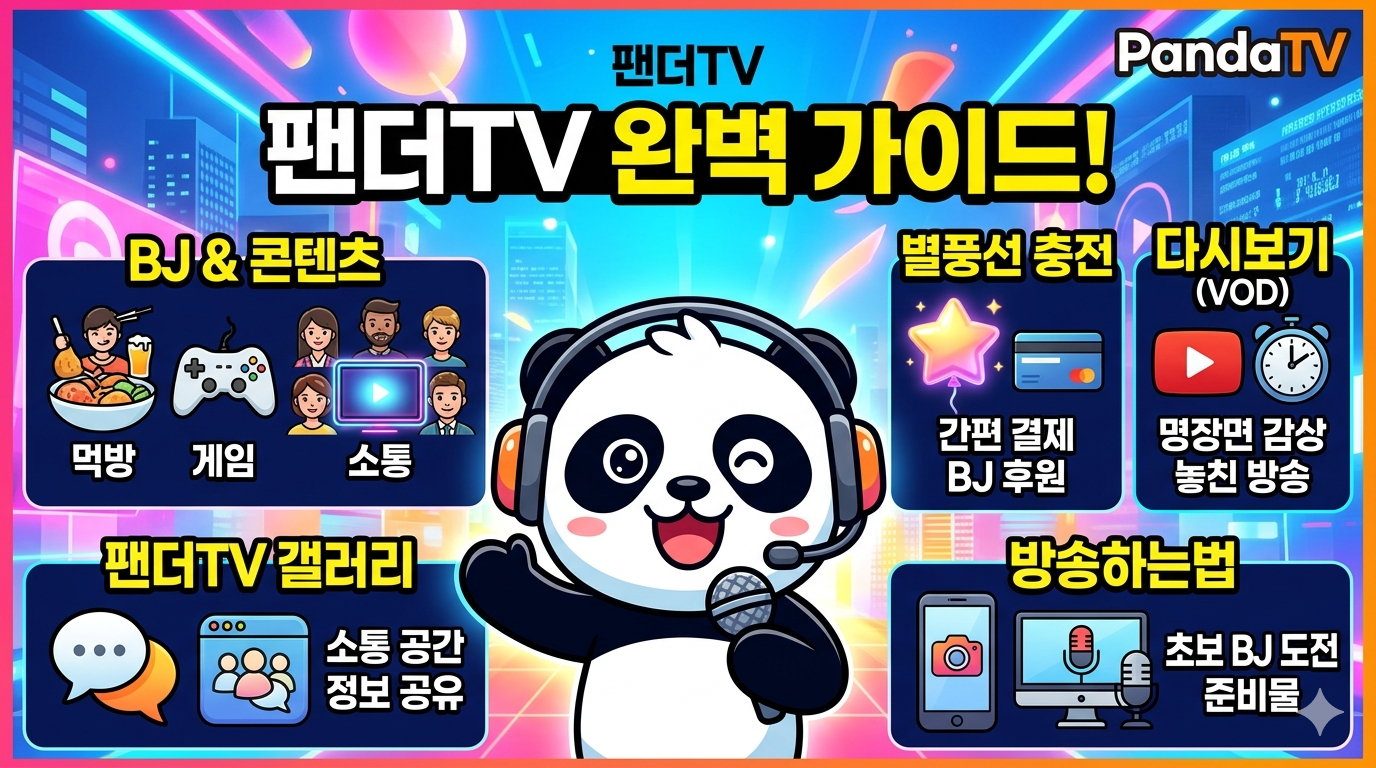 팬더TV 완벽 가이드: 갤러리, BJ, 충전, 다시보기, 방송하는법