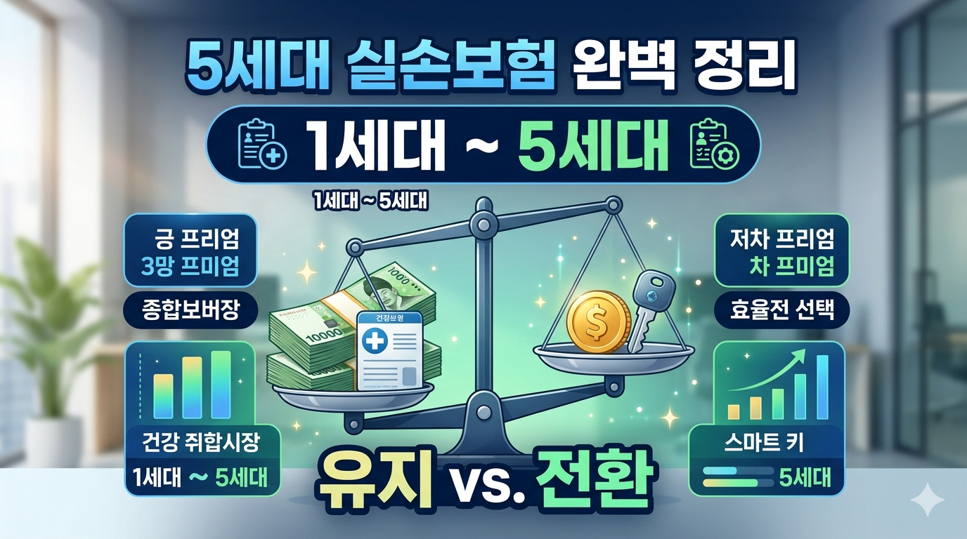 실손보험 세대별 비교 총정리: 당신의 보험료가 폭등하는 진짜 이유