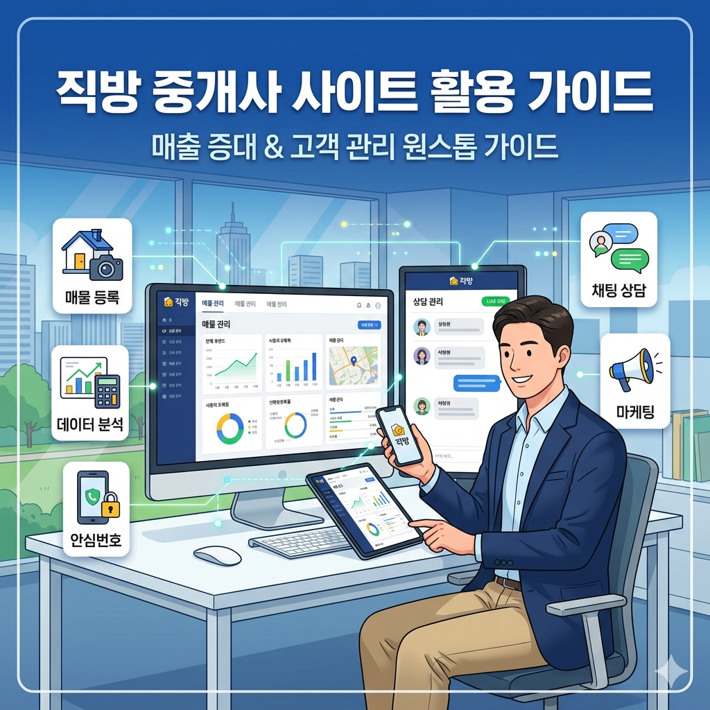 20년 가까운 관리직 경험과 현재 광교에서 직접 매장을 운영하며 체득한 마케팅 노하우를 바탕으로, 직방 중개사 사이트를 단순히 이용하는 수준을 넘어 '수익을 창출하는 전략 기지'로 만드는 실전 가이드를 정리해 드립니다.