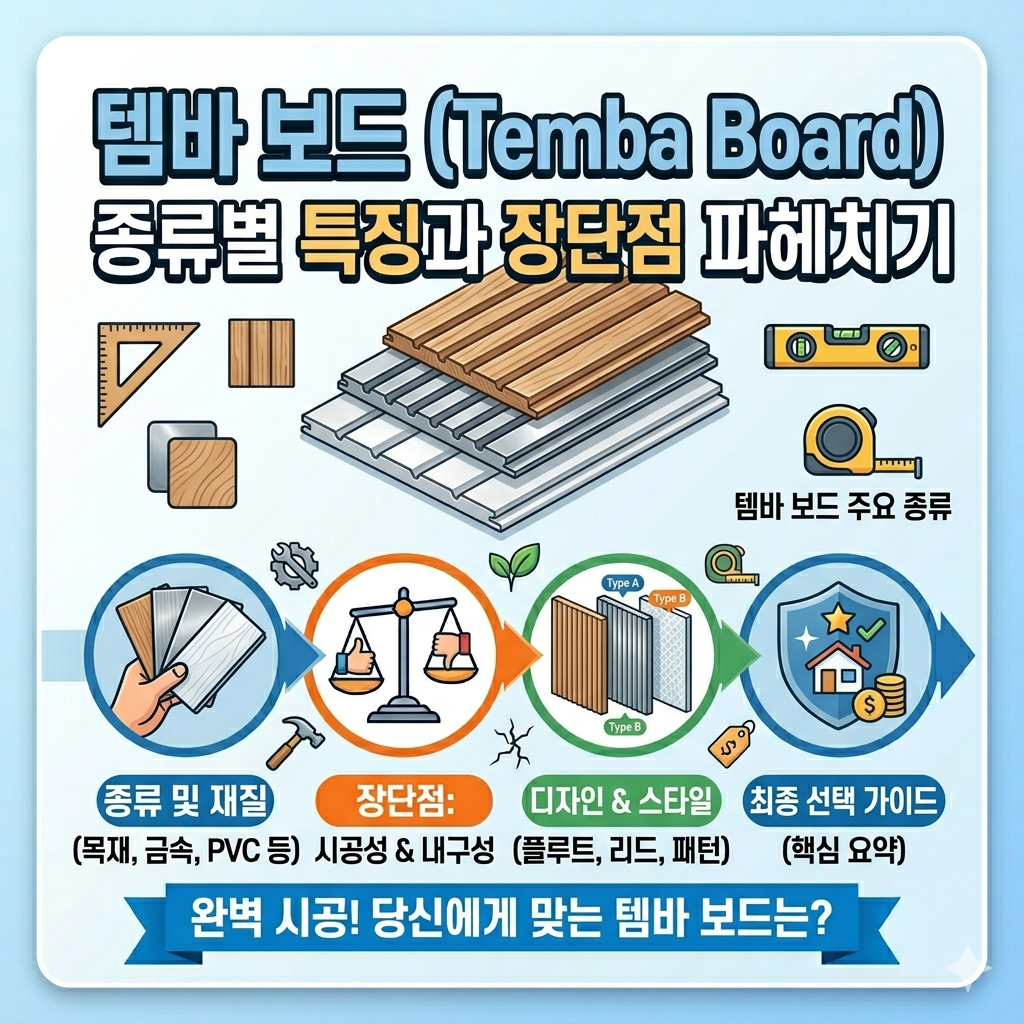 붙이는 템바보드, 종류별 특징과 장단점 파헤치기