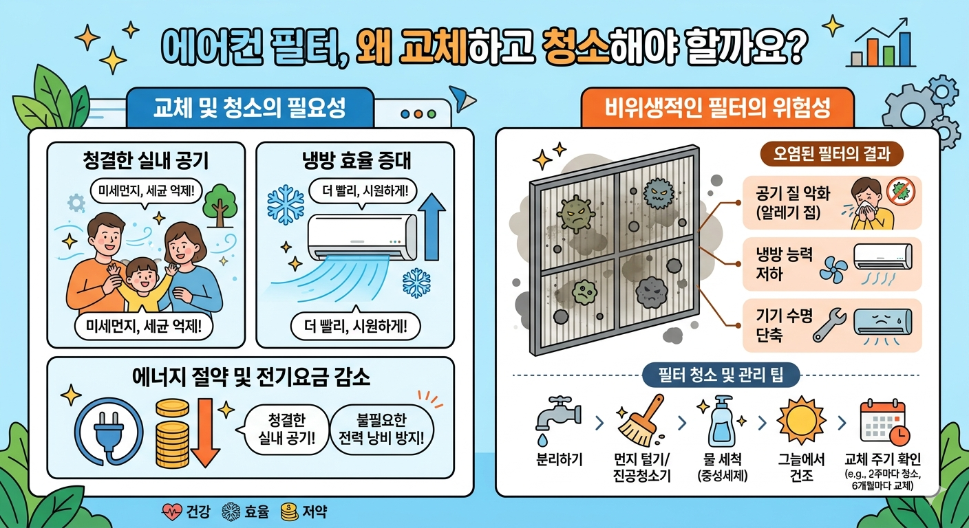 에어컨 필터, 왜 교체하고 청소해야 할까요