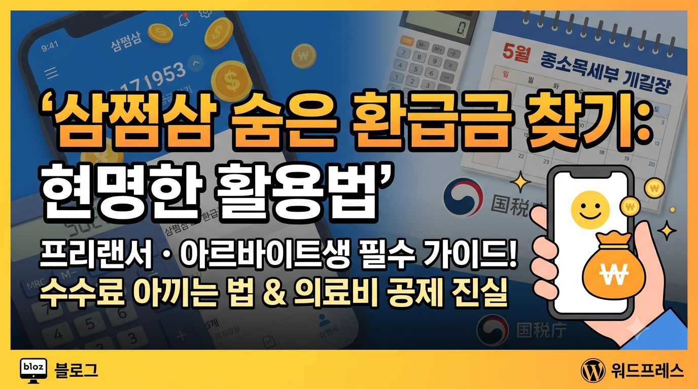 삼쩜삼 환급금 조회 후 '이것' 안 하면 내 돈 떼인다? 수수료 아끼는 실전 팁